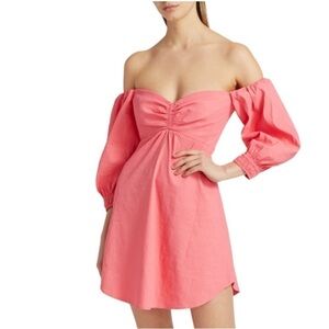 A.L.C Mila Off-The-Shoulder Linen Mini Dress size 0
